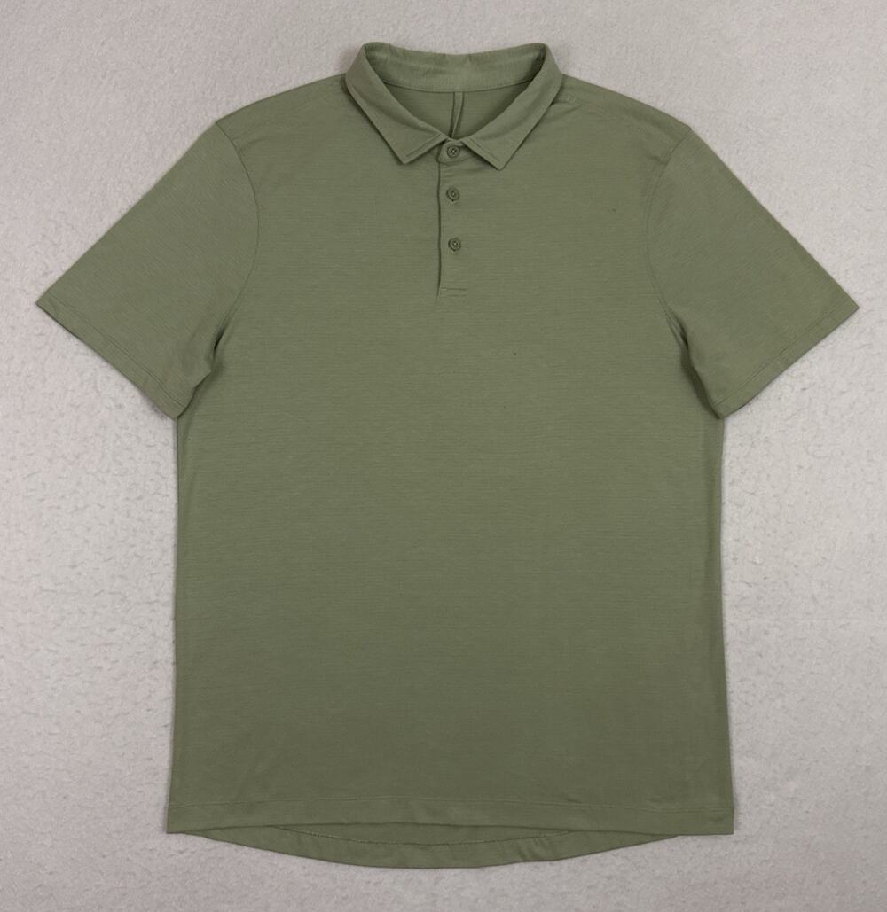 Lululemon Evolution Polo Shirt Men’s Large Heathered Green Golf Performance